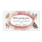 gouden rand roze modern eierkartonetiket etiket (Voorkant)