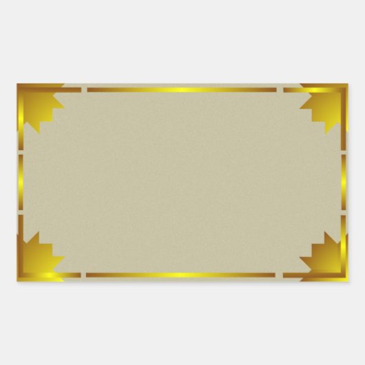  'gouden rand'-sticker rechthoekige sticker (Voorkant)