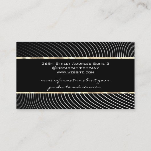 Gouden rand | Stijlvolle lijnen Visitekaartje (Achterkant)