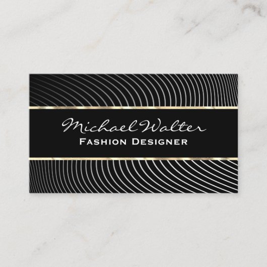 Gouden rand | Stijlvolle lijnen Visitekaartje (Voorkant)