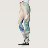 Gouden rand tropische bladeren in levendige harmon leggings (Links)