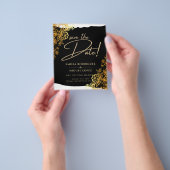 GOUDEN RAND Zwarte All-in1 Trouwkaart Save the Dat Flyer (Hand)