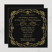 Gouden rand Zwarte Gouden Jubileum Kaart (Voorkant / Achterkant)