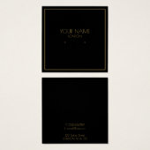 Gouden rand zwarte oorbel houder vierkante visitekaartjes (Voorkant /achterkant)