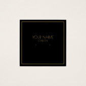 Gouden rand zwarte oorbel houder vierkante visitekaartjes (Voorkant)