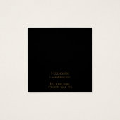 Gouden rand zwarte oorbel houder vierkante visitekaartjes (Achterkant)