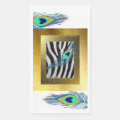 Gouden randen, zebraprint en pauwenveer servet (Voorkant)