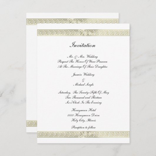 Gouden randpatroon kaart (Voorkant / Achterkant)