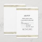 Gouden randpatroon RSVP kaartje (Voorkant / Achterkant)