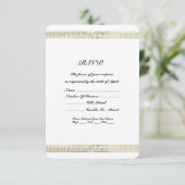 Gouden randpatroon RSVP kaartje (Staand voorkant)