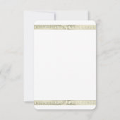 Gouden randpatroon RSVP kaartje (Achterkant)