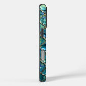 Gouden raster op blauwe mozaïek achtergrond Case-Mate iPhone case (Achterkant / Rechts)