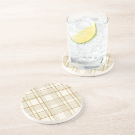Gouden rasterpatroon zandsteen onderzetter