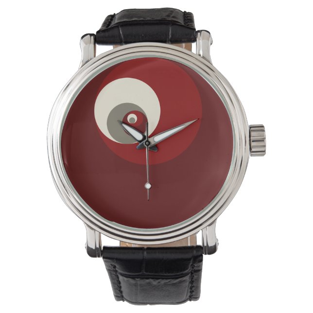 Gouden Ratio Cirkels (rood) Horloge (Voorkant)