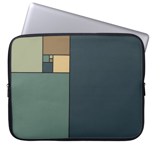 Gouden Ratio Vierkantjes (Neutraal) Laptop Sleeve (Voorkant)