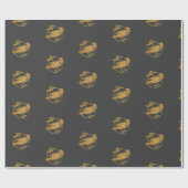 Gouden Raven/Crow op Grijs | Cadeaupapier (Vlak)