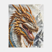 Gouden Realistische Draak Fleece Deken (Voorkant)