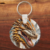 Gouden Realistische Draak Sleutelhanger (Achterkant)