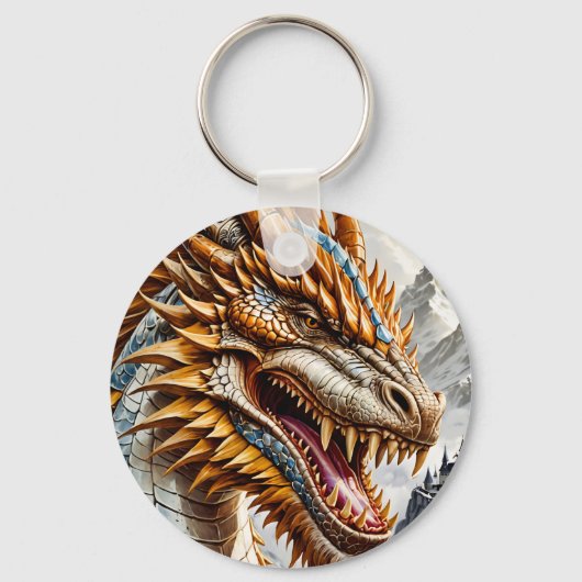 Gouden Realistische Draak Sleutelhanger (Achterkant)