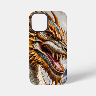 Gouden Realistische Drakenposter iPhone 12 Mini Hoesje