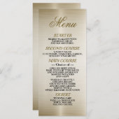 Gouden Rechthoek Dimond Flowers Shiny Elegant Menu (Voorkant / Achterkant)