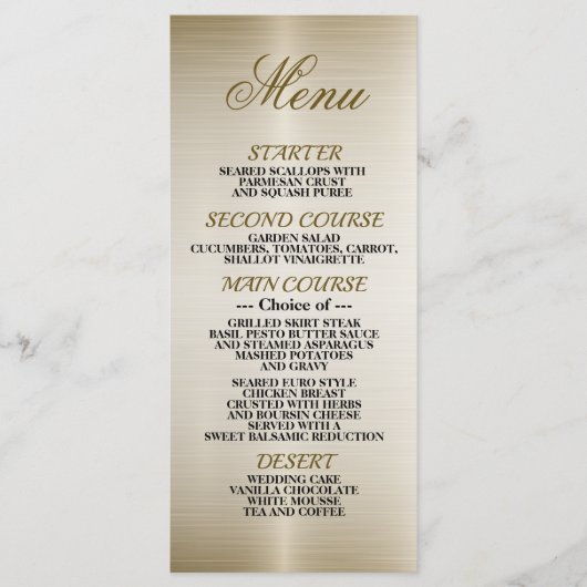 Gouden Rechthoek Dimond Flowers Shiny Elegant Menu (Voorkant)