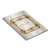 Gouden  Rechthoek Dimond Flowers Shiny Elegant Notitieboek (Rechterzijde)