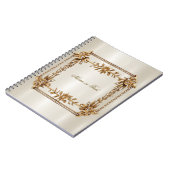 Gouden  Rechthoek Dimond Flowers Shiny Elegant Notitieboek (Linkerzijde)