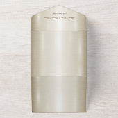 Gouden Rechthoek Dimond Flowers Shiny Wedding All In One Uitnodiging (Buitenkant)