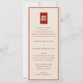 Gouden Rechthoek Dubbel Geluk Chinese Trouwdag Kaart (Voorkant)