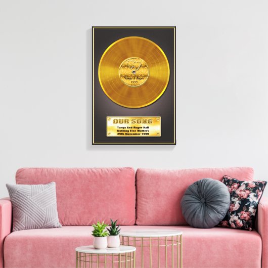 Gouden Record Speciale Datum Geheugengeschenk Canvas Afdruk (Insitu (Woonkamer))