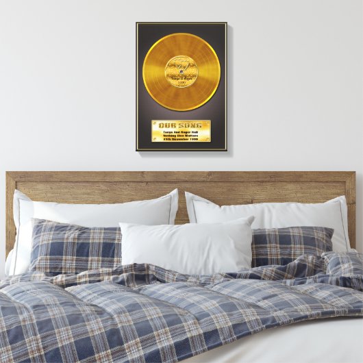 Gouden Record Speciale Datum Geheugengeschenk Canvas Afdruk (Insitu (Slaapkamer))