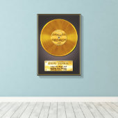 Gouden Record Speciale Datum Geheugengeschenk Canvas Afdruk (Insitu (Houten vloer))