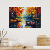 Gouden reflectie op de Autumn River Poster (Keuken)