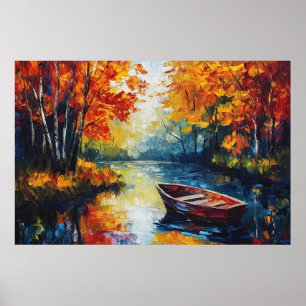 Gouden reflectie op de Autumn River Poster