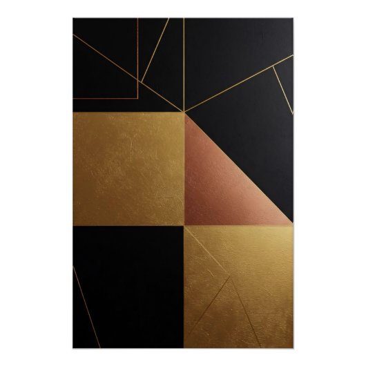 Gouden reflecties geometrie perfect poster (Voorkant)