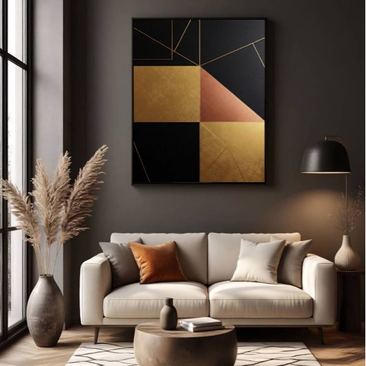 Gouden reflecties geometrie poster