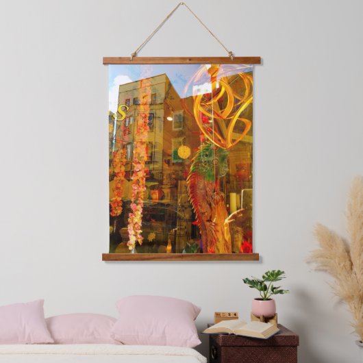 Gouden reflecties op de straten van Philadelphia Hangend Wandkleed (Slaapkamer)