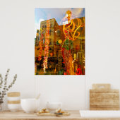 Gouden reflecties op de straten van Philadelphia Poster (Keuken)