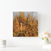 Gouden Reflecties Vierkante Wandklok (Huis)