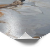 Gouden Regal witte pauw bloemen foto vergroting Afdruk (Hoek)