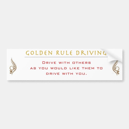 Gouden Regel van het Rijden Bumpersticker (Voorkant)