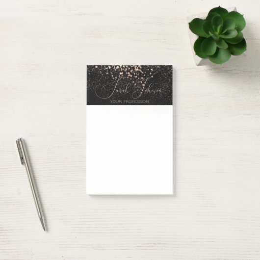 Gouden Regen Zwart Persoonlijk Professioneel Post-it® Notes (Kantoor)