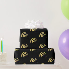 Gouden regenboog en zwart cadeaupapier