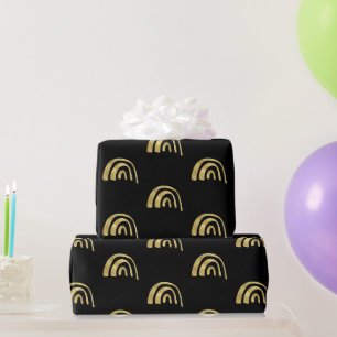 Gouden regenboog en zwart cadeaupapier