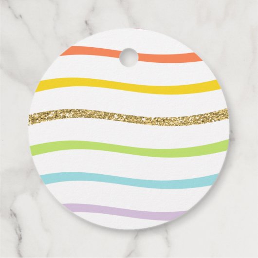 Gouden Regenboog Kunst Partij Verjaardag Dank u Bedankjes Labels (Achterkant)