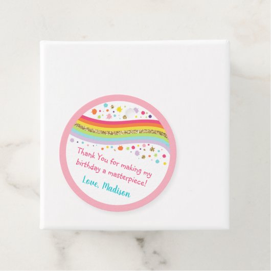 Gouden Regenboog Kunst Partij Verjaardag Dank u Bedankjes Labels (In situ)