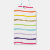 Gouden Regenboog Kunst Partij Verjaardag Dank u Cadeaulabel (Achterkant)