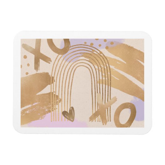 Gouden regenboog XOXO magneet (Horizontaal)