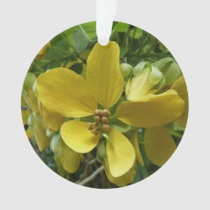Gouden Regenboom Tropisch Gele Bloemen Ornament